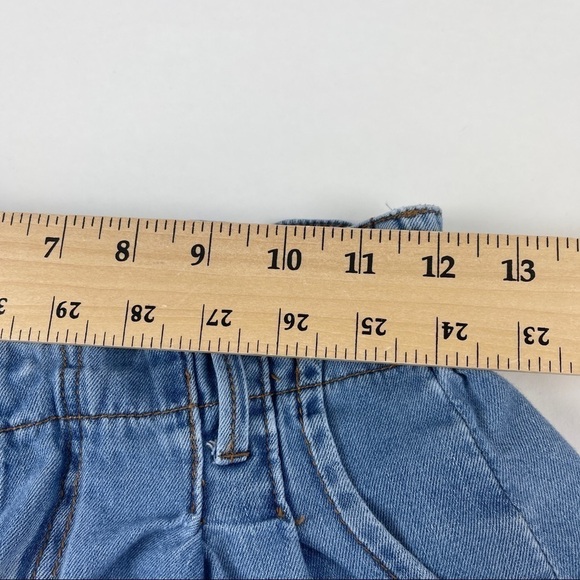 Forever 21 Jean Shorts Womens Medium Blue Denim Elastic Waist - Picture 4 of 7